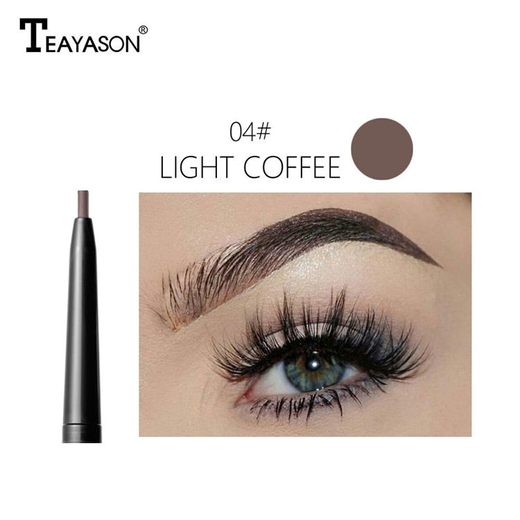 Waterproof Natural Long Lasting Paint Tattoo Eyebrow Black Brown Eyebrow Pencil With Brush Makeup