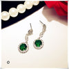 925 Sterling Drop Earrings For Women Artificial Emerald Vintage Fine Jewelry Cubic Zirconia Green Stone Luxury Eardrop Brincos