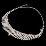 Gorgeous Fashion Choker Necklace for Women Earrings White Crystal Wedding Jewelery Nigerian Bridal Jewelry Sets Collar