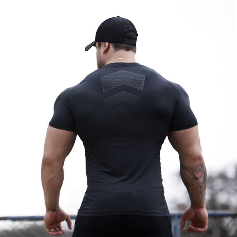 New arrival Bodybuilding and Fitness Shirts Mens Short Sleeve T-shirt GymS Shirt Men Muscle Tights Gasp Fitness T Shirt tops