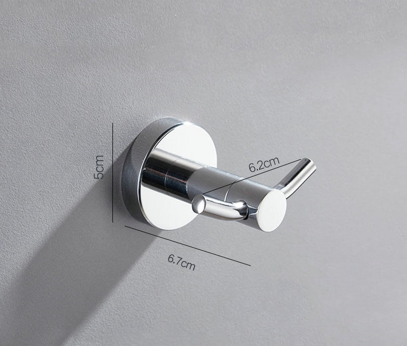 Chrome Polished Stainless Steel Single Robe Hook Wall Mounted Towel Hook Clothes Hook Bathroom Hardware