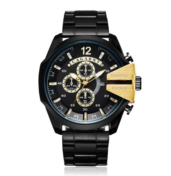 Mens Watches Top Brand Luxury Gold Steel Quartz Watch Men Cagarny Casual Male Wrist Watch Military Relogio Masculino Dropship