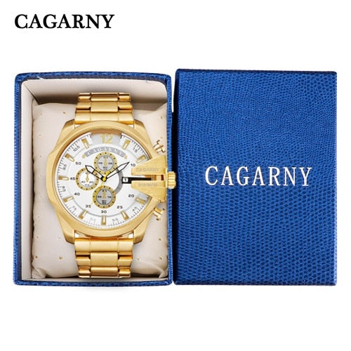 Mens Watches Top Brand Luxury Gold Steel Quartz Watch Men Cagarny Casual Male Wrist Watch Military Relogio Masculino Dropship