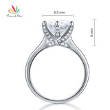 Peacock Star 925 Sterling Silver Luxury Wedding Anniversary Engagement Ring 3 Ct Jewelry CFR8228