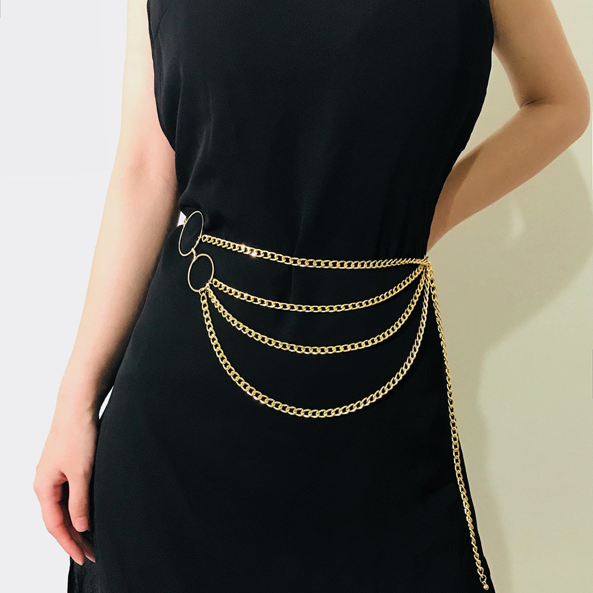 New Fashion Girls Metal Waist Chain Gold Plated Belt Decoration Belt for Dresses Women Circle Metal String Designer Belts