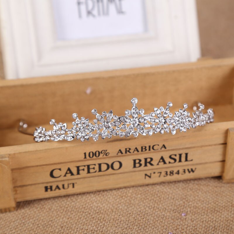 Rhinestone Bridal Tiara Crown Princess Bride Crystal Diadem Women Prom Hair Ornaments Wedding Bridal Head Jewelry Accessories