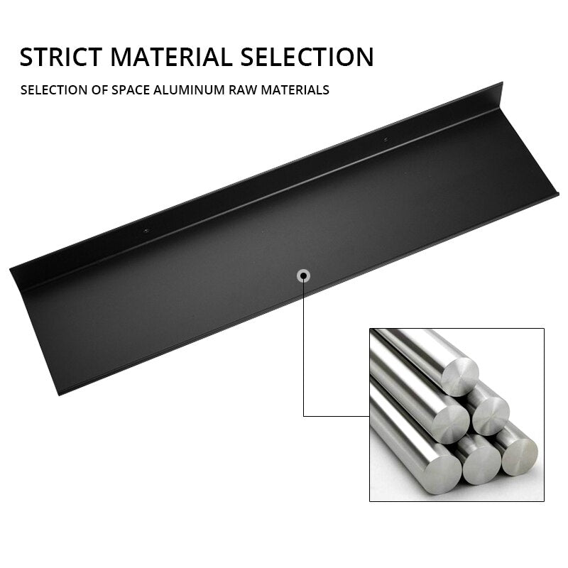 Wholesale Promotion Bathroom Accessories 30-50cm Modern Matt Black Bathroom Shelves Kitchen Wall Shelf Shower Bath Storage Rack