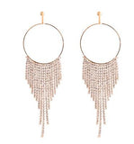 Long Rhinestone Evening Earrings For Women Fashion Bridal Crystal Dangle Earing Luxury Wedding Statement Party Jewelry