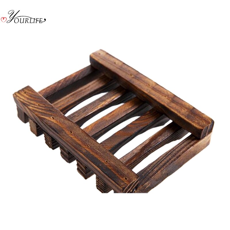 OYOURLIFE Natural Carbonation Mildew Resistance Wooden Soap Tray Bathroom Drain Soap Holder Case Soap Dish Bathroom Accessories