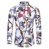 Casuals Shirt Men Autumn New Arrival Personality Printing Long Sleeve Shirts Mens Fashion Big Size Business Office Shirt 6XL 7XL