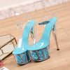 Shuzumiao Wedding Shoes Bride 2020 High Heels 17 High Heels 7cm Platfrom Women Platform Sandals Transparent Crystal Female Shoes