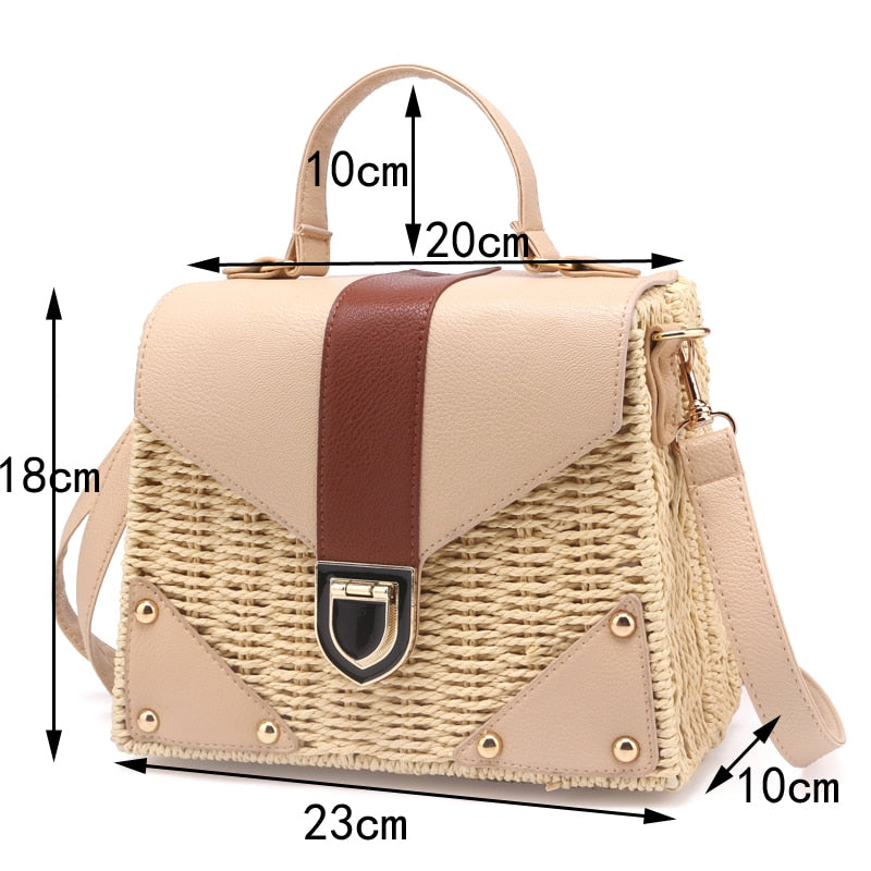 New 2019 Bohemian Straw Bags for Women Beach Handbags Summer Vintage Rattan Bag Handmade Kintted Crossbody Bag