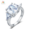 Peacock Star Cushion Cut 4 Carat Solid 925 Sterling Silver Ring Party Luxury Jewelry Created Diamante CFR8310