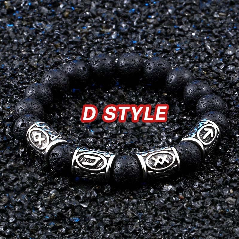 Pulseira Masculina Black Lava Stone men Jewelry Thor viking hammer fashion bracelet bangle for women 2018 Love jewelry HSS001