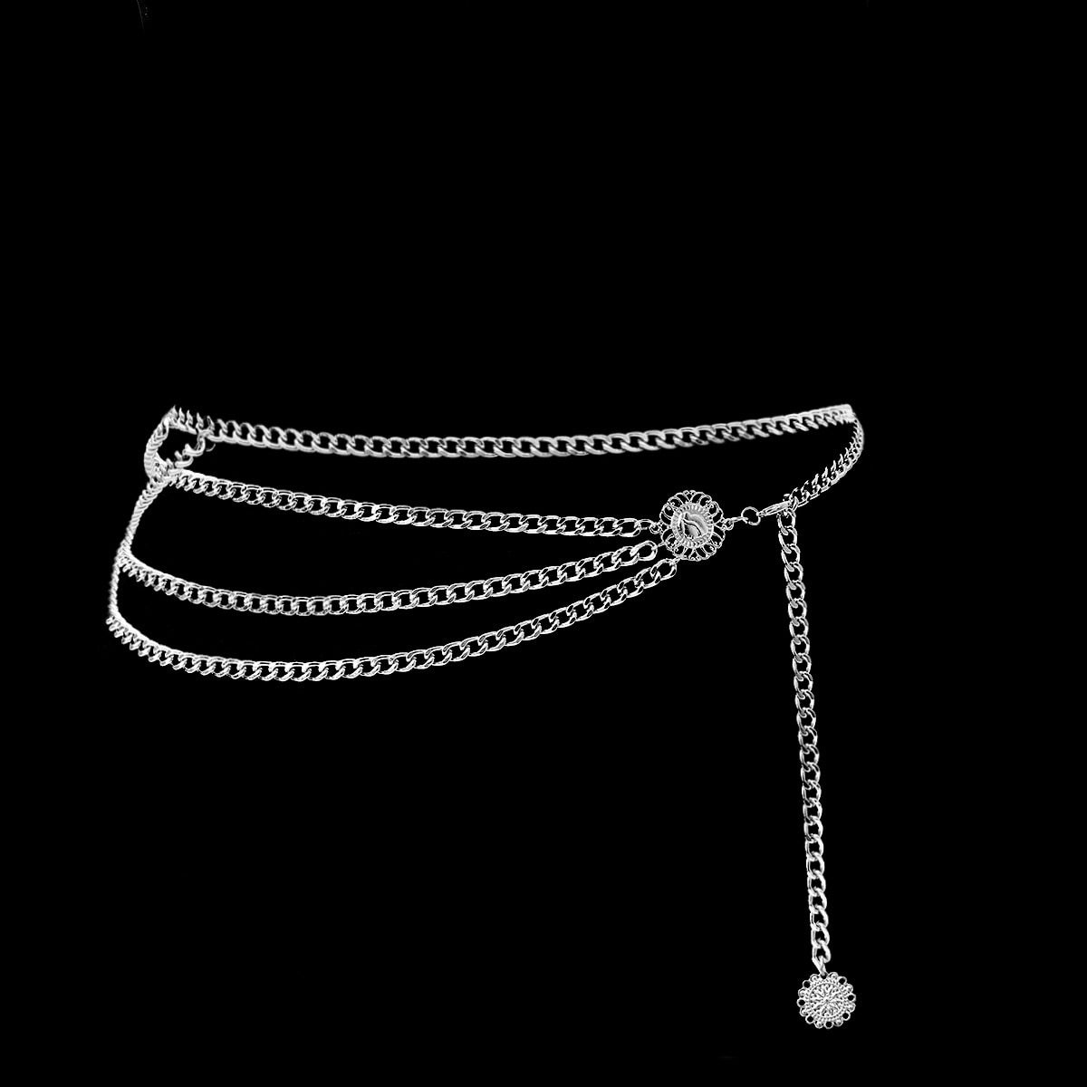 New Fashion Girls Metal Waist Chain Gold Plated Belt Decoration Belt for Dresses Women Circle Metal String Designer Belts