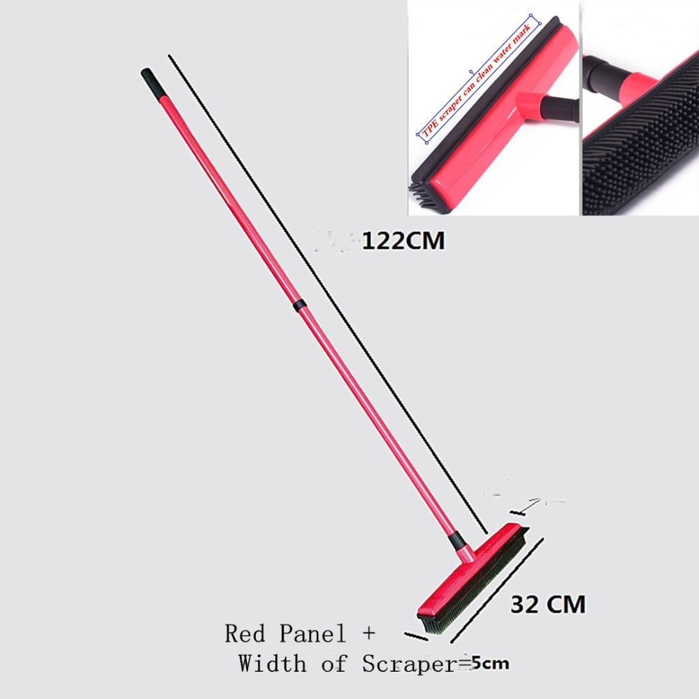 Multifunctional telescopic broom magic rubber besom cleaner pet hair removal brush home floor dust mop & carpet sweeper