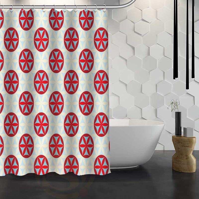 Custom Classic Striped Pattern Shower Curtain With Hooks High Defintion Printing Fabric Shower Curtain for Bathroom