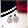 925 Sterling Drop Earrings For Women Artificial Emerald Vintage Fine Jewelry Cubic Zirconia Green Stone Luxury Eardrop Brincos