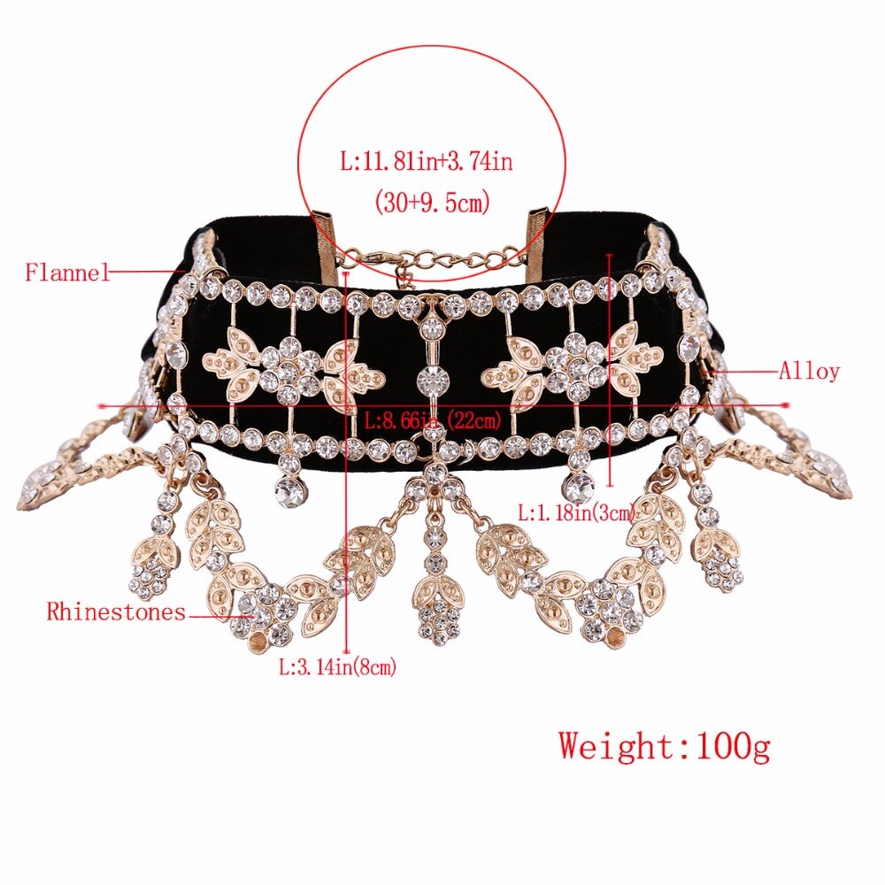 KMVEXO  Crystal Rhinestone Choker  Necklace for Women Collares Chocker Jewelry Party Gift