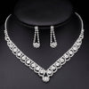 TREAZY Silver Color Rhinestone Crystal Bridal Jewelry Sets for Women Necklace Earrings Bracelet Set Wedding Jewelry Accessories