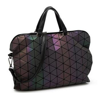 Maelove Luminous Bag 2021 Geometric Lattic Diamond Plaid Handbags Shoulder bag Hologram Laser silver Drop Shipping