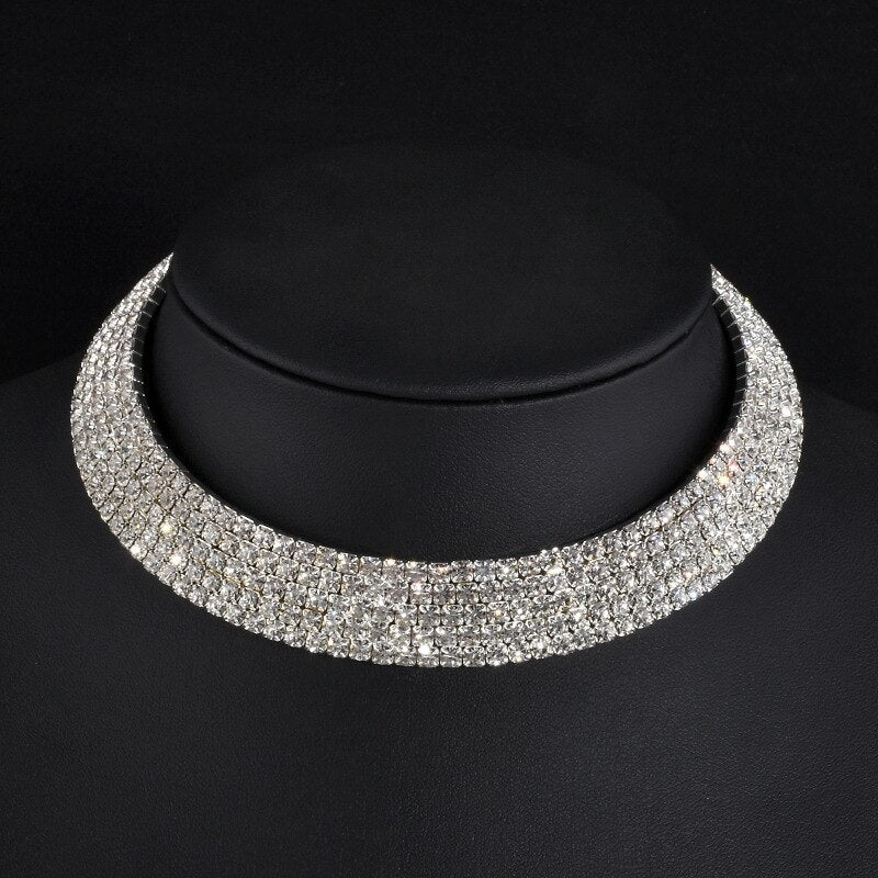 Rhinestone Choker Necklaces Torques Collar Women Statement Jewelry Girl Imitation Pearls Necklace 5 Styles