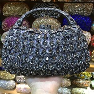 Wholesale Crystals 10 Colors Red Clutch Purse Messenger Bags Clutches Women Bridal Evening Clutch Bag Wedding Party Handbags