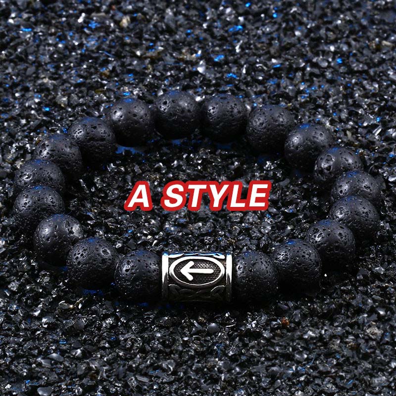 Pulseira Masculina Black Lava Stone men Jewelry Thor viking hammer fashion bracelet bangle for women 2018 Love jewelry HSS001