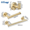 Frap Gold Bathroom Hardware Set Paper Holder Towel Rack Robe Hook Towel Bar Stainless Steel Bathroom Accessories Y38124-1
