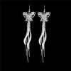 Hesiod Silver Color Women Earrings Full Crystal Long Tassel Leaf Star Pendant Earrings for Wedding Romantic Christmas Gifts