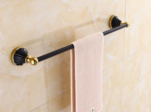 Bathroom Accessories Zinc alloy black gold Finish Towel Ring Robe Hook Toilet Brush Holder Towel Bar Bathroom Set Paper Holder