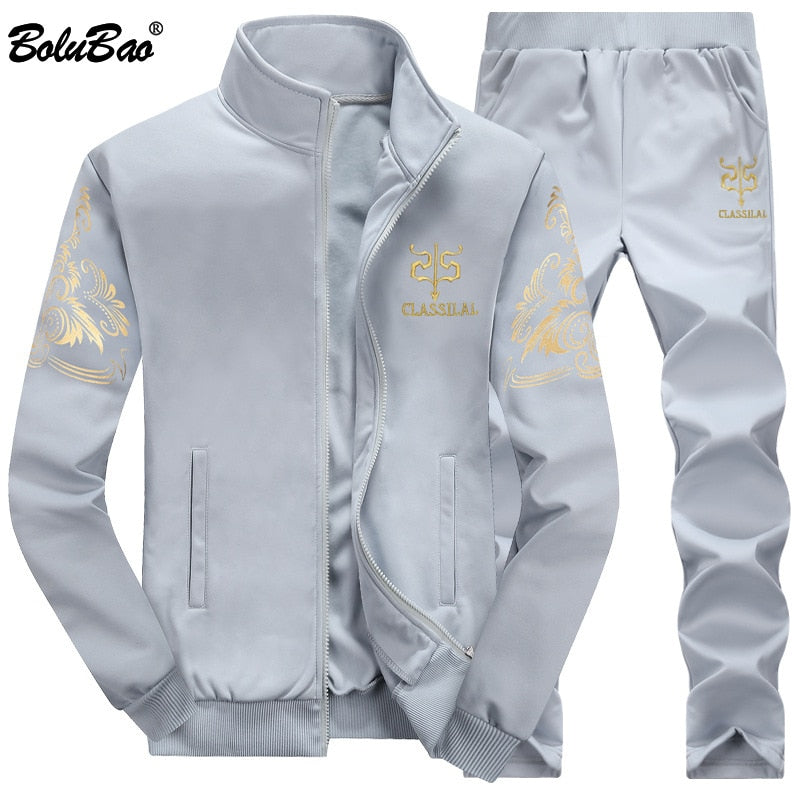 BOLUBAO Men Tracksuit Outwear Set 2 Pieces Autumn Sporting Male Fitness Sweatshirts & Sweatpants Sets Men's