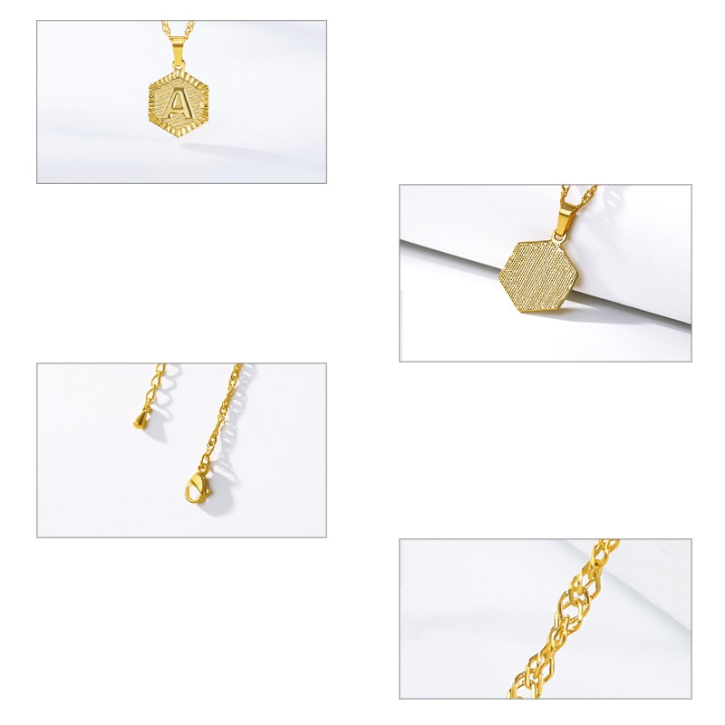 Simple A-Z Initial Necklaces Pendants Bridal Jewelry Figaro Chain Letter Alphabet Choker Necklace Accesorios Mujer 2020