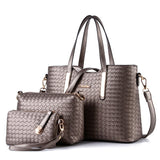 Fashion 3 Sets Women Handbags 2020 High Quality Patent Leather Women Luxury Brands Tote+Ladies Shoulder Messenger Bag+Clutch