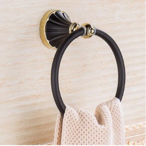 Bathroom Accessories Zinc alloy black gold Finish Towel Ring Robe Hook Toilet Brush Holder Towel Bar Bathroom Set Paper Holder