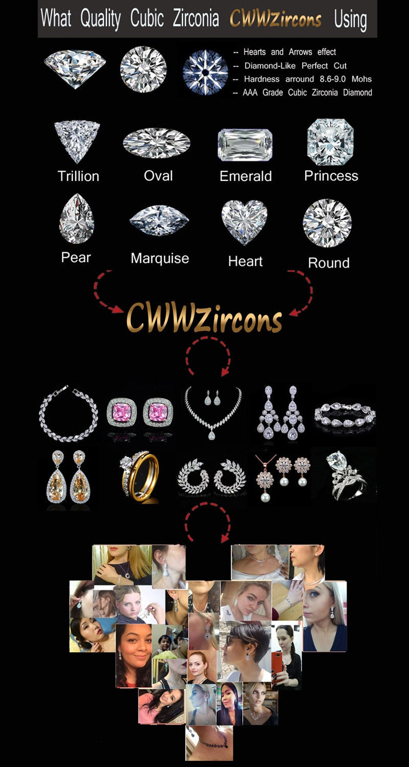 CWWZircons Beautiful Queen Fancy Red Cubic Zirconia Long Bridal Wedding Big Drop Marquise Earrings Brides Jewelry