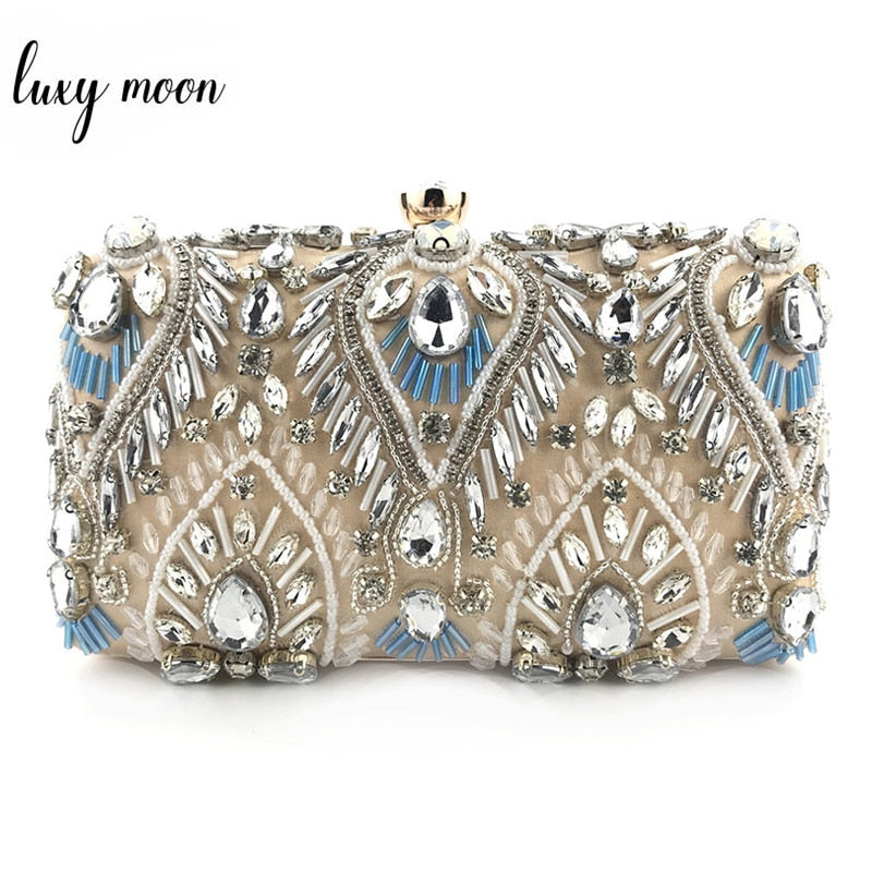 Luxury Diamond Rhinestone Clutch Bags Exquisite Female clutches Pearls Beaded Chain Handbags Wedding Purse Shouler Bag ZD1234