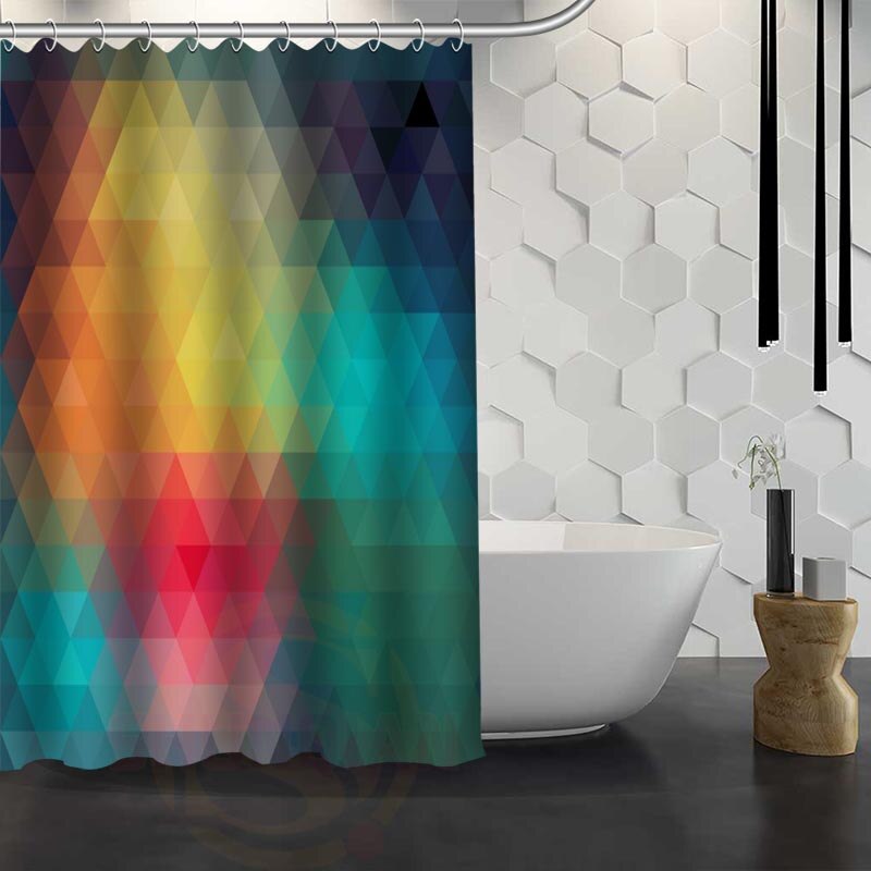 Custom Classic Striped Pattern Shower Curtain With Hooks High Defintion Printing Fabric Shower Curtain for Bathroom