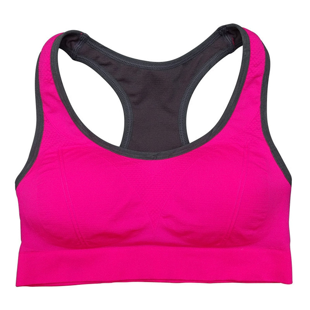 Women Sports Bras Fitness Top Running Vest Yoga Bras Gym Mujer Padded Push Up Breathable Soutien Sport Full Cup Top Female