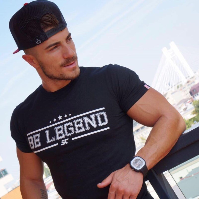 Mens summer fitness Bodybuilding cotton t-shirt gyms workout Short sleeve shirts male Fashion leisure tees tops brand clothes