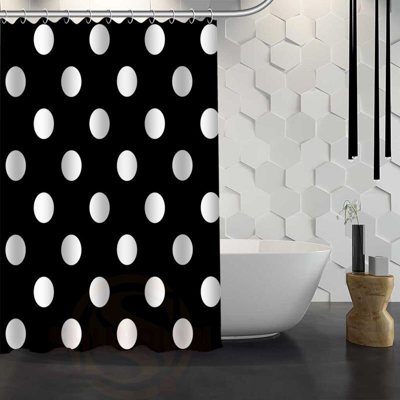 Custom Classic Striped Pattern Shower Curtain With Hooks High Defintion Printing Fabric Shower Curtain for Bathroom