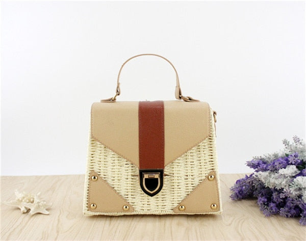 New 2019 Bohemian Straw Bags for Women Beach Handbags Summer Vintage Rattan Bag Handmade Kintted Crossbody Bag