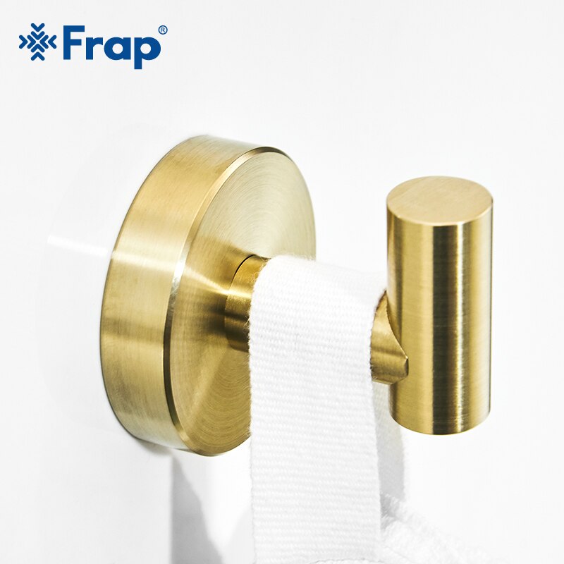 Frap Gold Bathroom Hardware Set Paper Holder Towel Rack Robe Hook Towel Bar Stainless Steel Bathroom Accessories Y38124-1