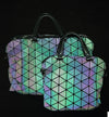 Maelove Luminous Bag 2021 Geometric Lattic Diamond Plaid Handbags Shoulder bag Hologram Laser silver Drop Shipping