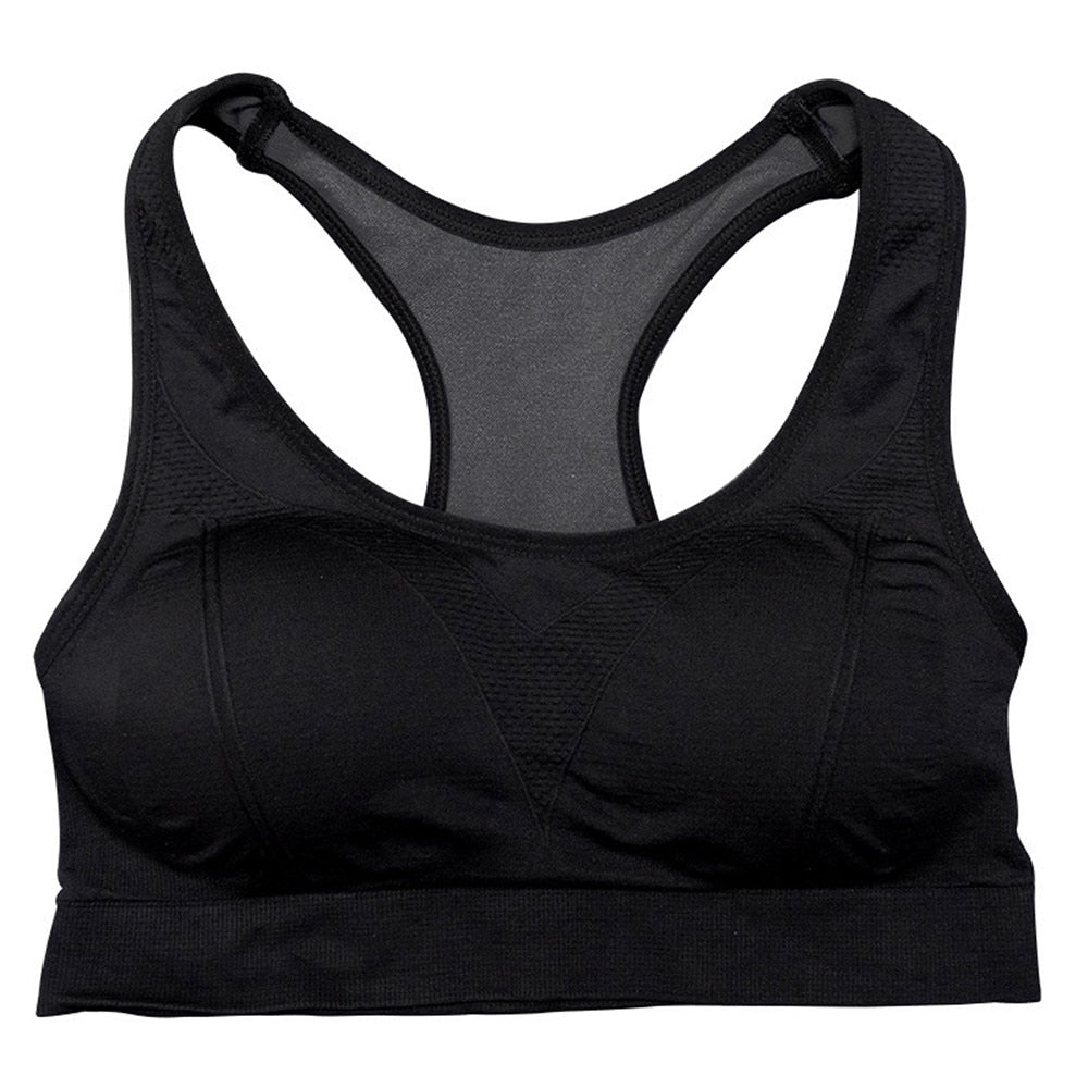 Women Sports Bras Fitness Top Running Vest Yoga Bras Gym Mujer Padded Push Up Breathable Soutien Sport Full Cup Top Female