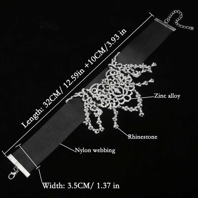 Luxury Rhinestone Choker Crystal Necklace Women gothic choker Maxi statement Necklace 2018 fashion jewelry Collar Collier femme