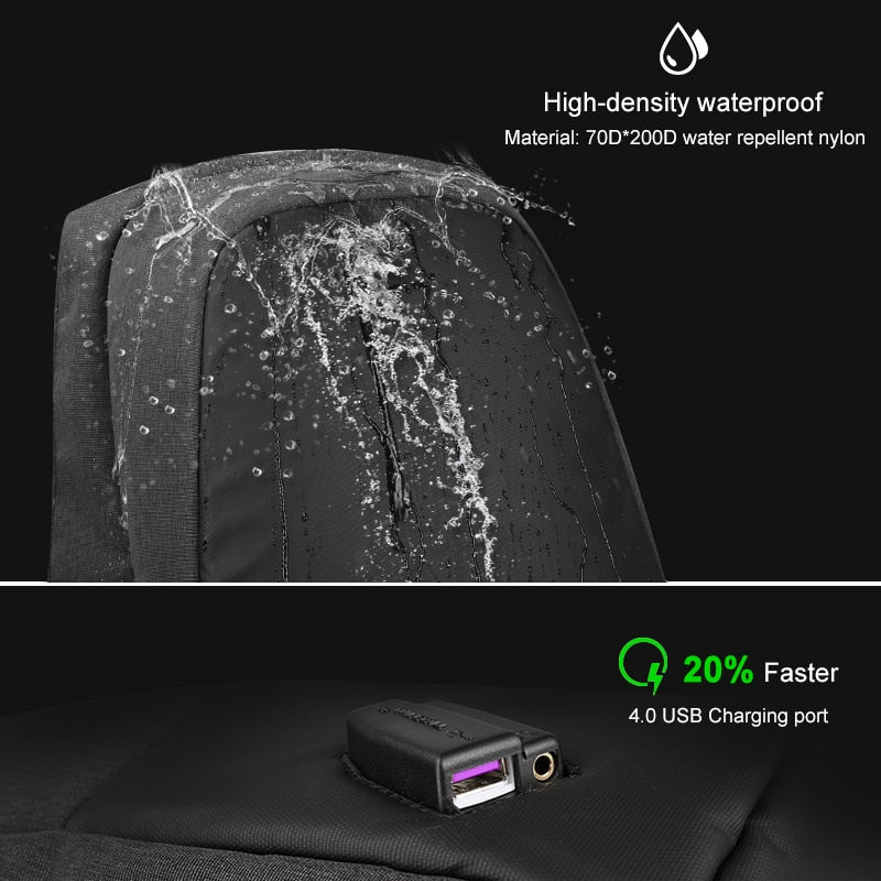 Anti theft Water Repellent 15.6 inch USB Charging Causal Men Backpacks School Bag Backpack Female Male For Teenagers Girls Boy