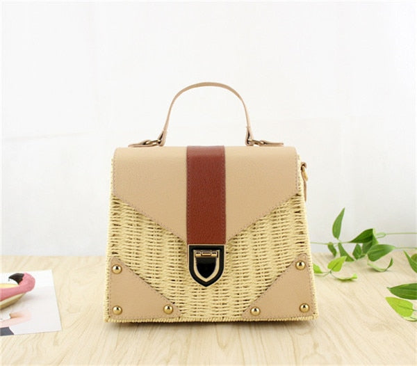 New 2019 Bohemian Straw Bags for Women Beach Handbags Summer Vintage Rattan Bag Handmade Kintted Crossbody Bag