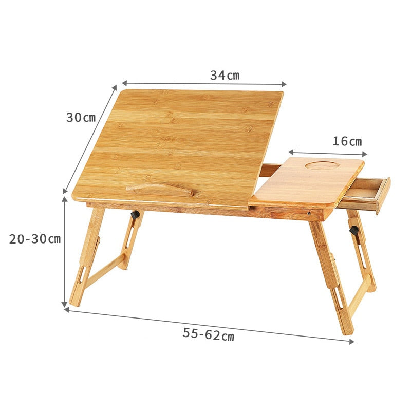 Adjustable Bamboo Computer Stand Laptop Desk Notebook Desk Laptop Table For Bed Sofa Bed Tray Picnic Table Studying Table