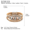 ALLYES Ceramic Beads Charm Leather Bracelets For Women Retro Boho Style Crystal Wide Multilayer Bracelet Female Jewelry